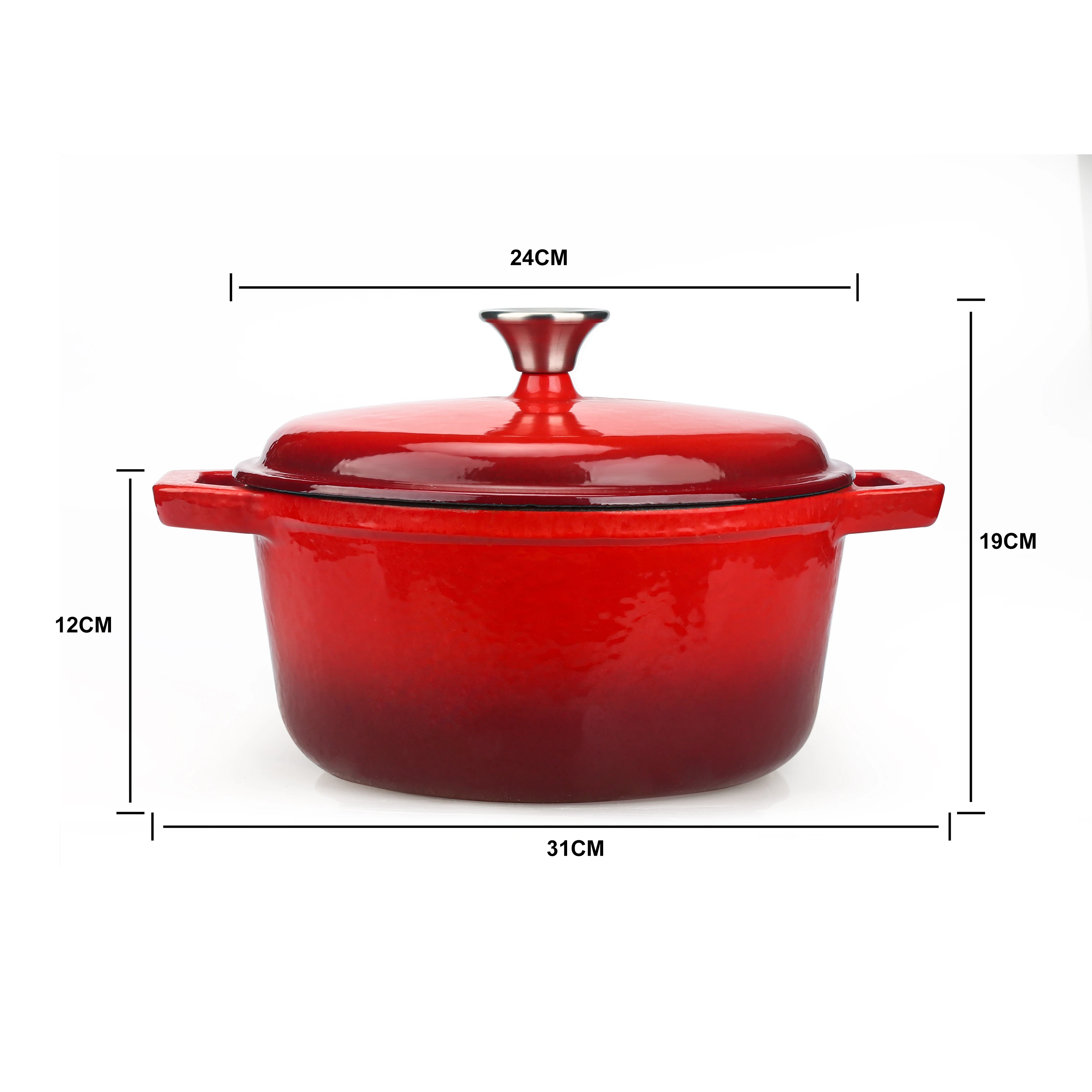 Лидер продаж, чугунная красная кастрюля для духовки хорошего качества