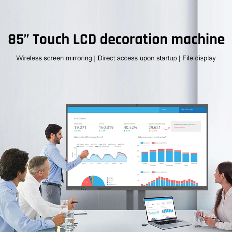 85 Inch Interactive Display Flat Panel One Screen Meeting Writing Smart Board All In One Touch Interactive Whiteboard