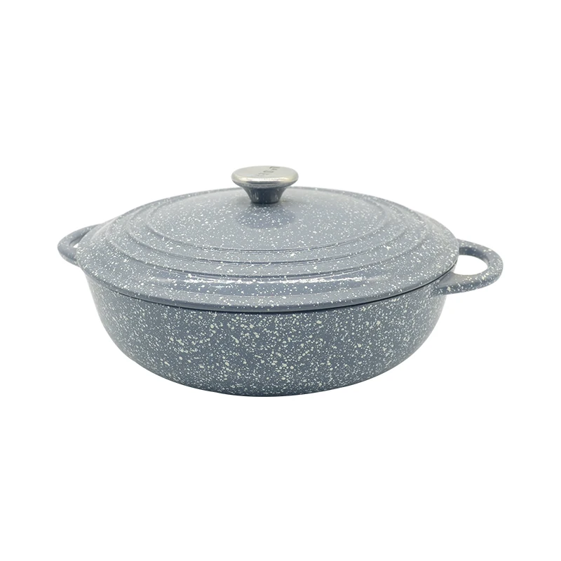 Starry Sky Enameled Cast Iron Braisers W/Lid Casserole Pots Double Ear Cooking Soup Pot With Ss Knob Kitchen Cookware Casserole