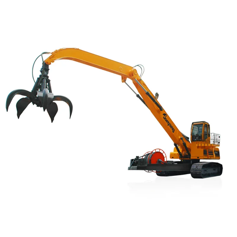 Hydraulic crawler material handling grab excavator