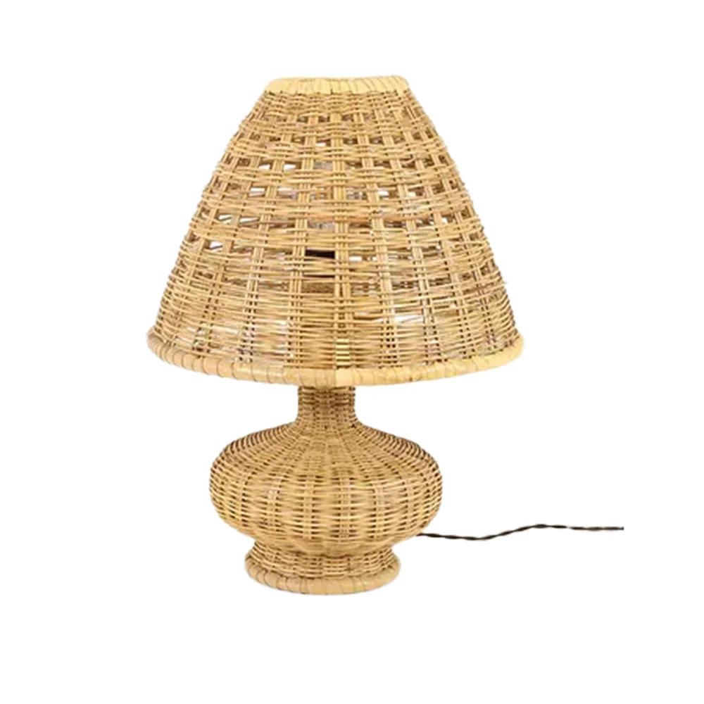 bohemian style  handmade bamboo rattan table lamps home decor custom factory, custom wood lamps desk lamps