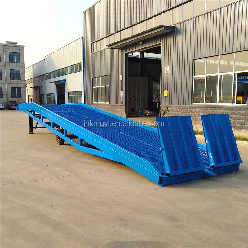 Factory promotion movable hydraulic dock leveler yard forklift vehicles mobile container loading ramp
