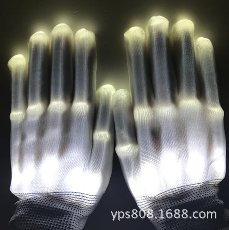 Wholesale Rave Light Flashing Finger Lighting Glow Mittens LED Glow Gloves for halloween