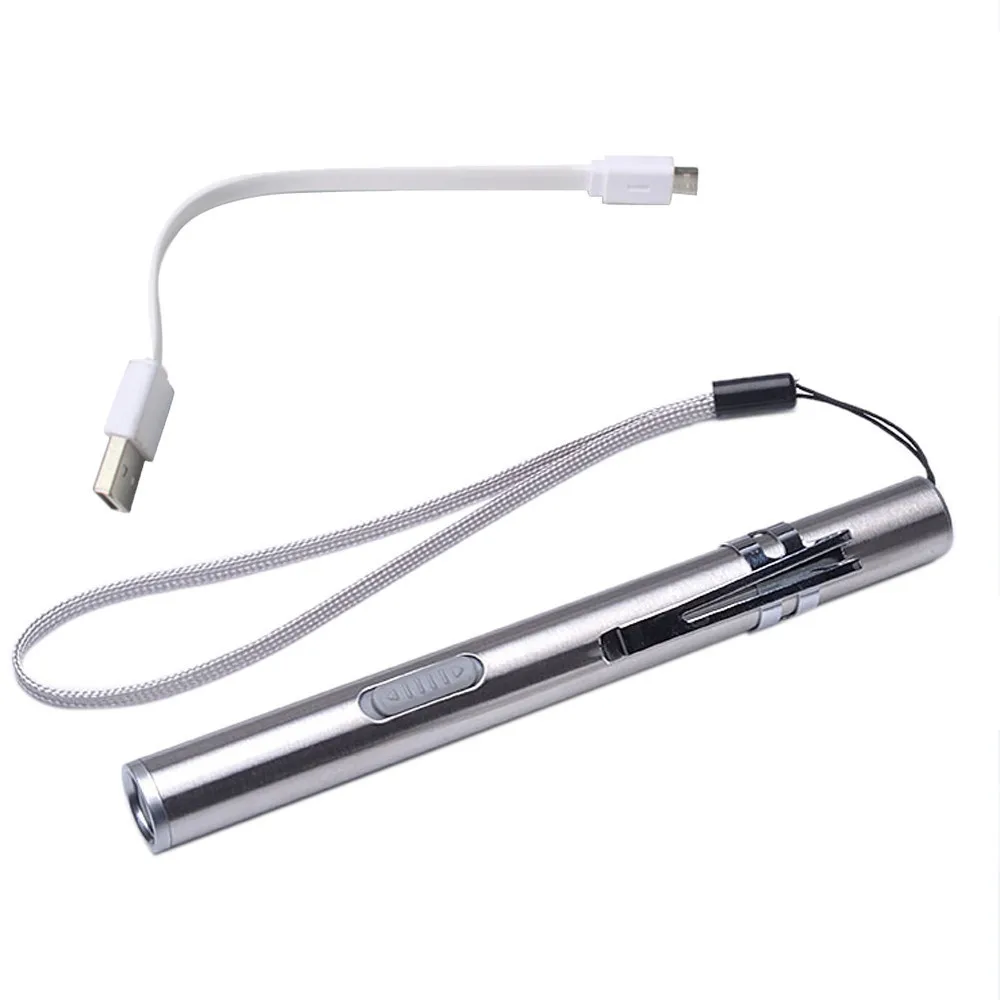 Wholesale Portable USB Rechargeable LED Flashlights Outdoor Waterproof Mini Torch Keychain Lamp High Quality Torches Light