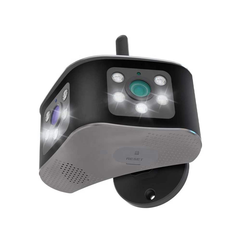 HD 6MP WIFI Dual Lens Panoramic Fixed Camera 180 degree Wide Viewing Angle Outdoor AI Human Detection Security Camera