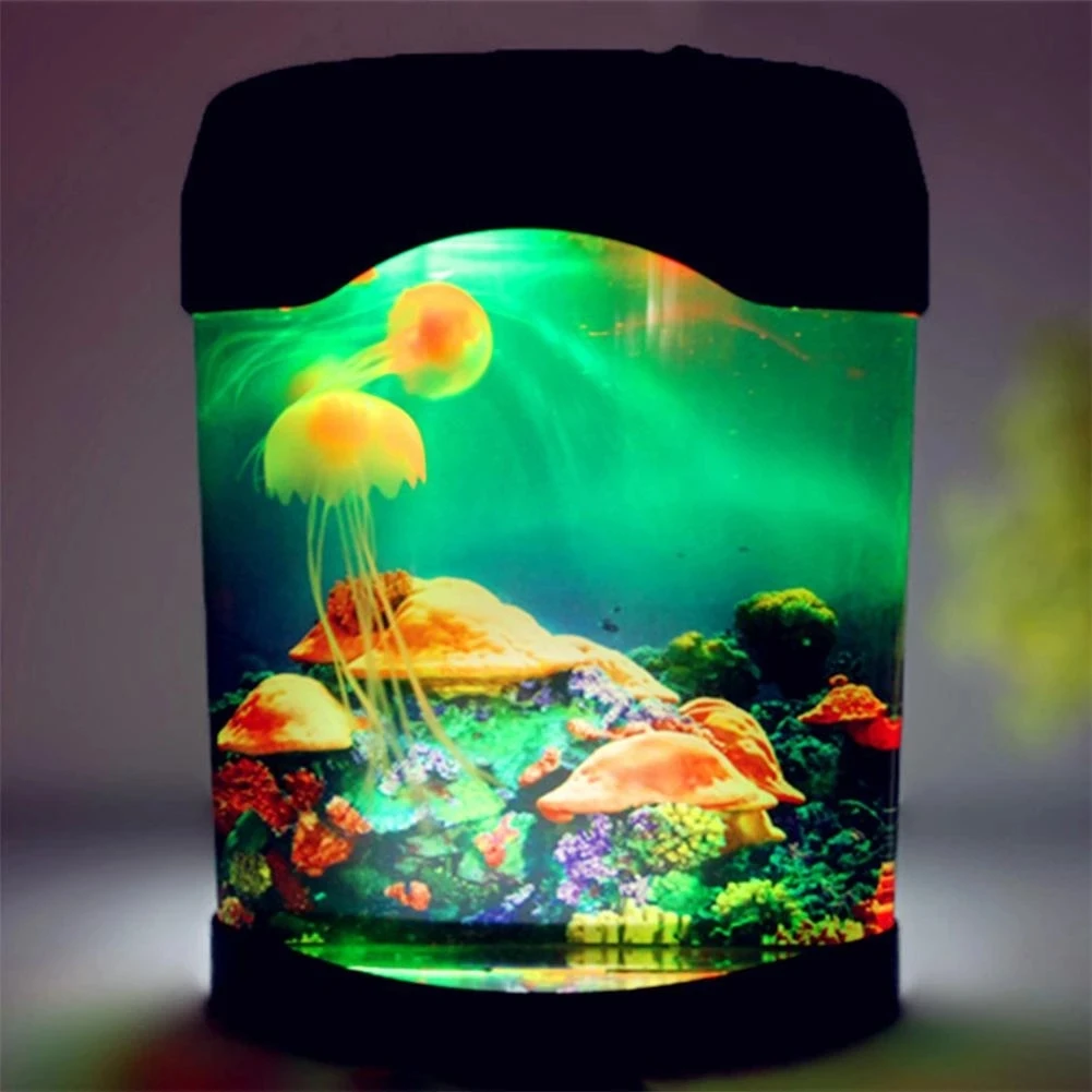 LED Jellyfish Lava Lamp Colorful USB Rechargeable Night Light Room Decor Decoration Bedroom Toys For Children Personalized Gift