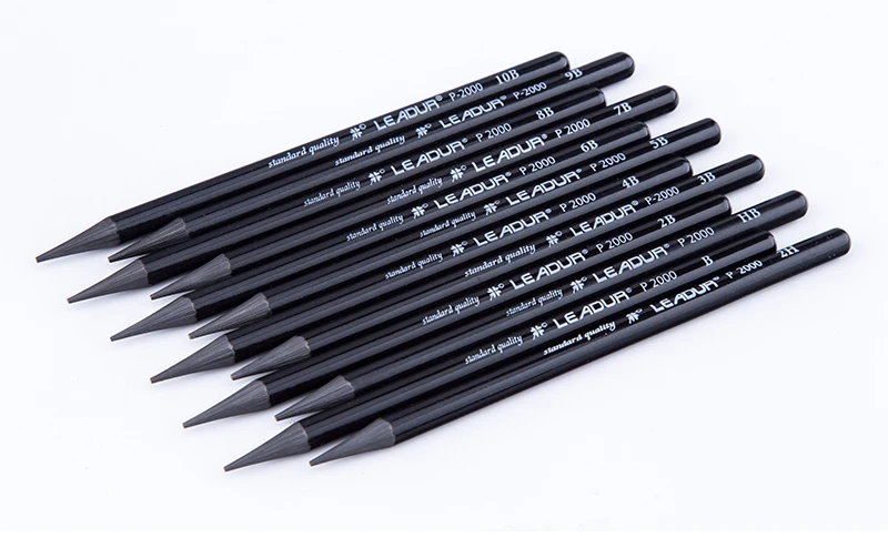 LEADUR Low price custom logo pencils graphite 4B 6B woodless pencil sketch drawing pencil set