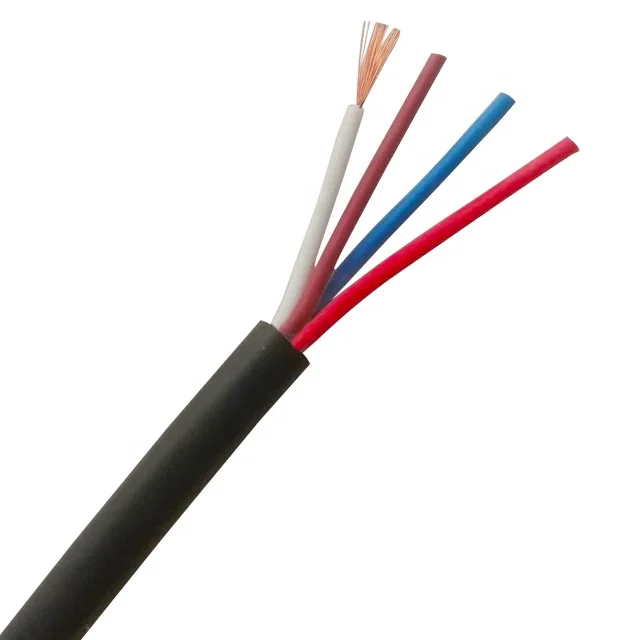 Electronic Ruler Connection Cable Flexible Wire For Installation 4 Core 0.2Mm AVVR Black Pvc Installation Cable