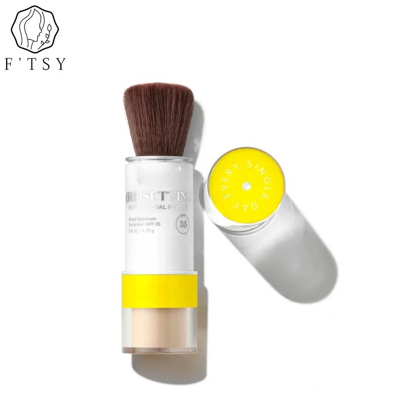 OEM Mineral Water Proof Hypoallergenic Ultra Setting Long Lasting UVB Facial Covering Sunscreen Powder for Face