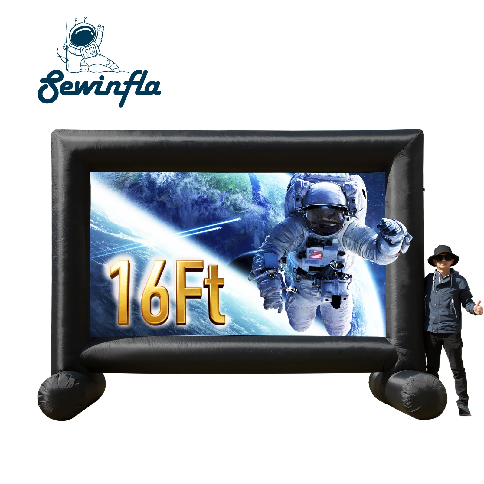 Sewinfla 16ft Inflatable Movie Projection Screen Inflatable Movie Screen Outdoor Inflatable Movie Screen