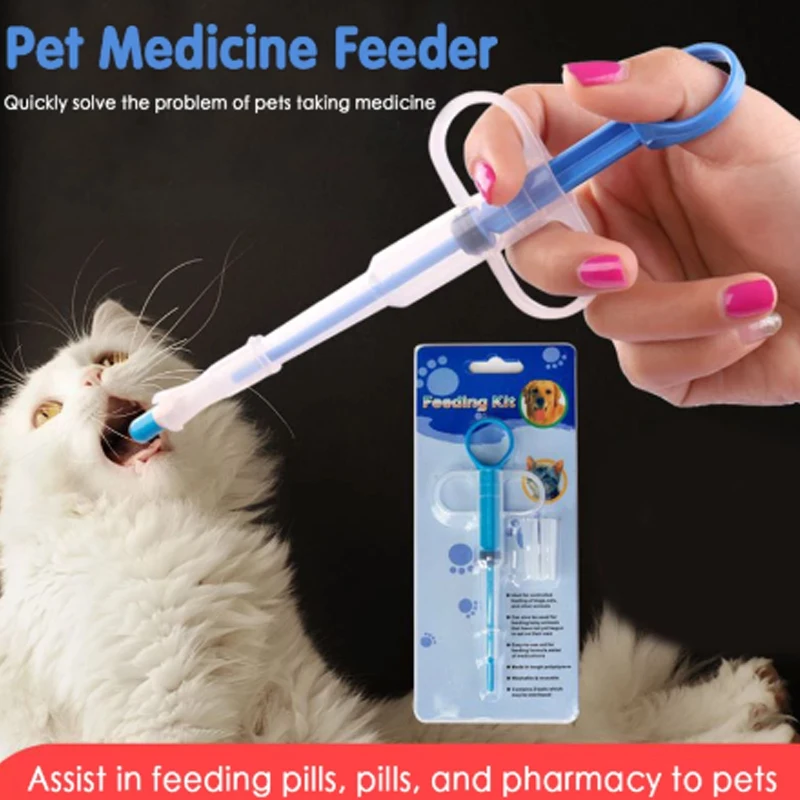 Pet Medicine Syringe Tablet Pill Gun Pill Push Dispenser Medicine Water Milk Syringe Dog Cat Puppy Feeder Kit