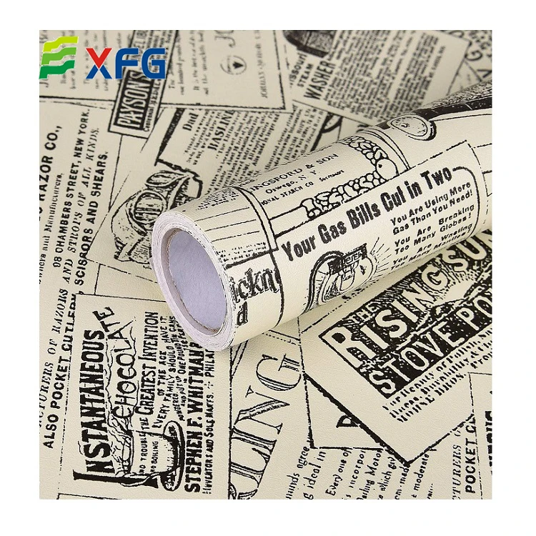 Waterproof Wall Sticker Pvc Black Beige Newspaper Wallpaper European Style Wallpap Modern CLASSIC Old Newspaper 3 Years 10 Rolls
