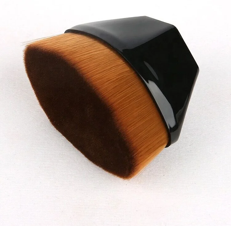 Wholesale Top Cosmetic Flat Brush Bamboo Fiber Hair Single Kabuki No Trace Foundation Brush For Makeup