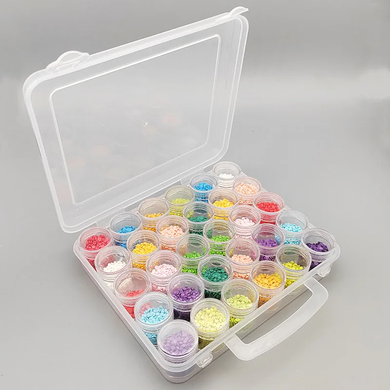32/64 Girds Adjustable Plastic Storage Box with Label Sticker For Jewelry Nail Art Diamond Painting Accessories Container boxes