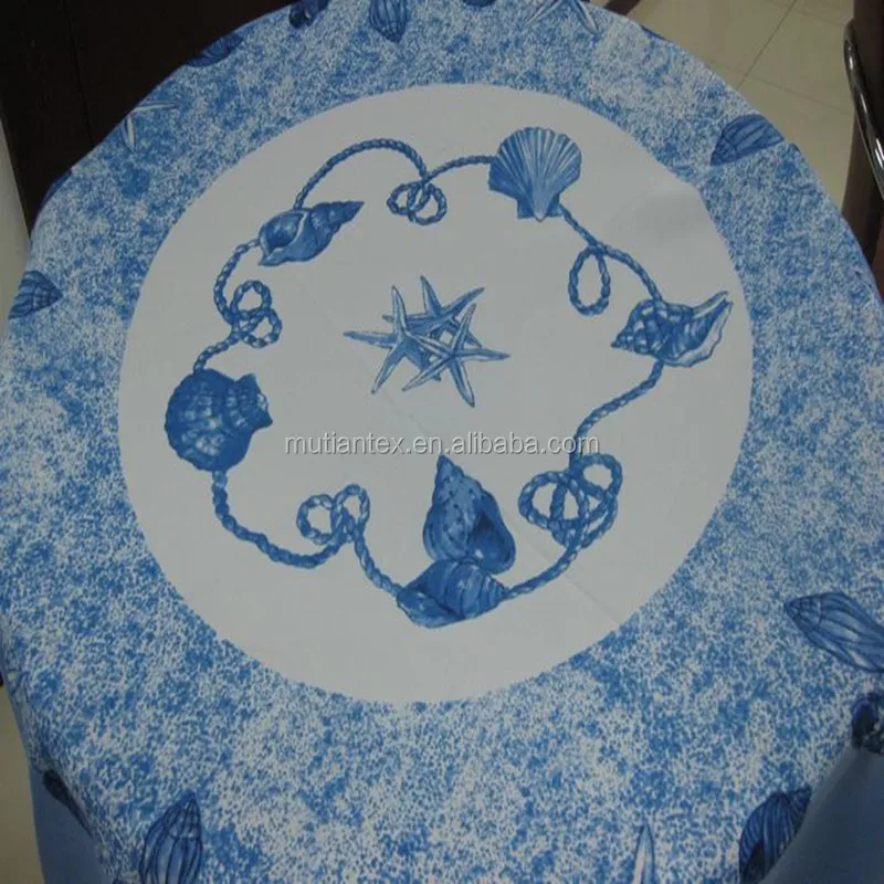 Custom Printed 100%Polyester Water Proof Oil Proof Round Table Cloth