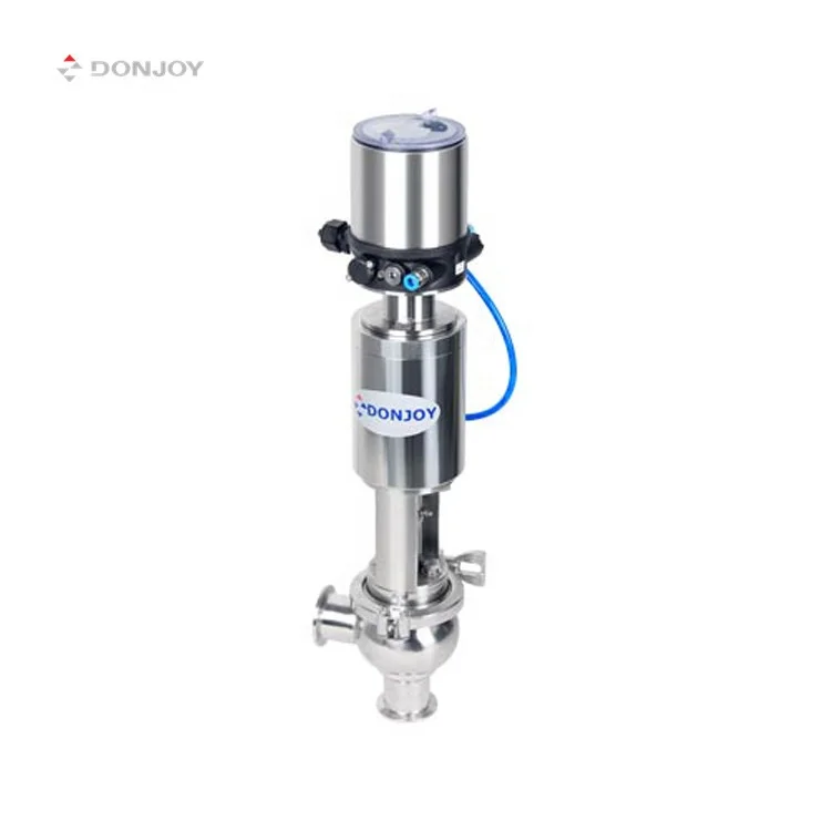 Donjoy  hygienic  pneumatic single seat divert seat valve L type  reversing valve for food beverage pharmaceutical industries