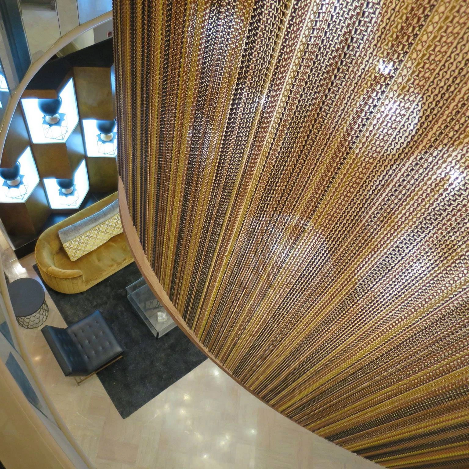 wholesale aluminum decorative link chain curtain for ceiling decoration