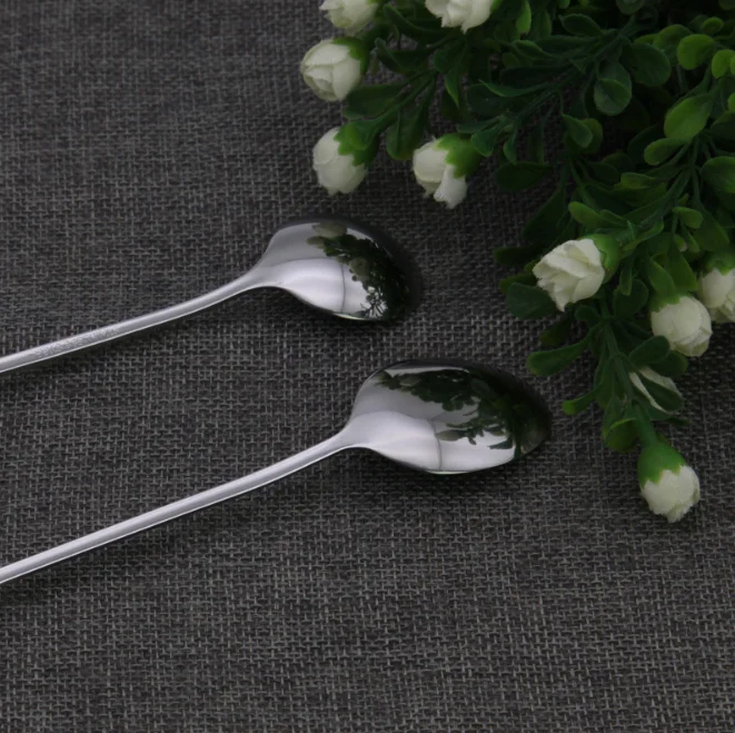 Stainless Steel Stirring Spoon Extra Long Ice Round Spoon Extended Handle CoffeeSpoon