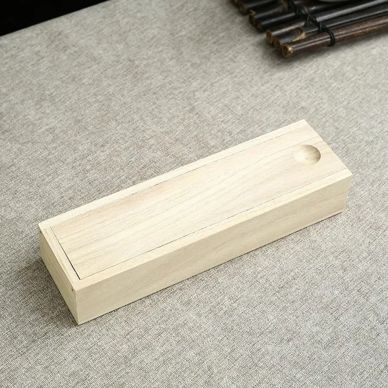 Wooden Box with Sliding Lid Customization Welcome Storage Container