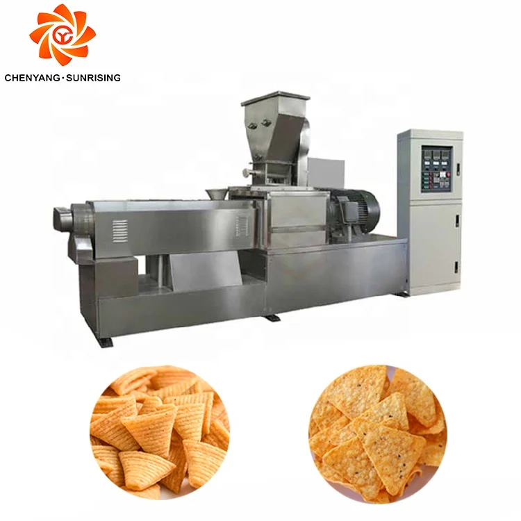 Twin Screw Extruder Corn Flour Bugles/Nacho/Doritos chips snacks making machine