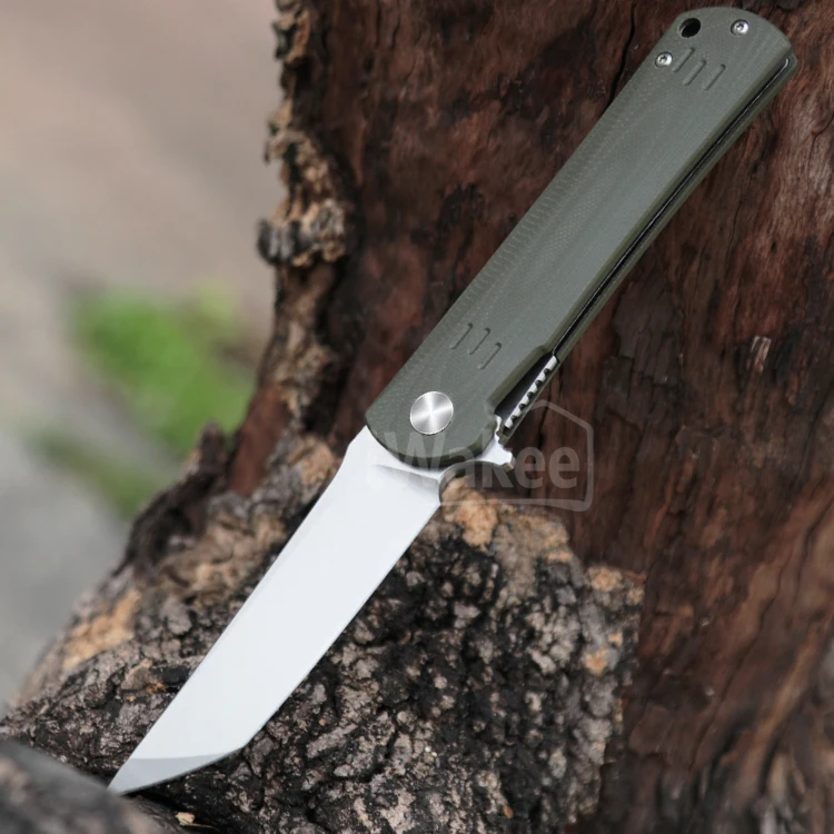 New Green D2 Outdoor Knife Pocket G10 Folding Survival Camping Bushcraft Knife