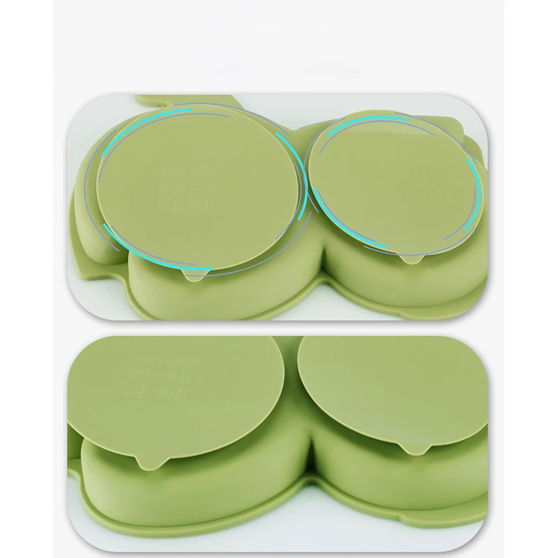 Soft Silicone Baby Suction Plate Bowl Bib Drinking Mug Cup Spoon And Fork Set Kids Feeding Tablewares