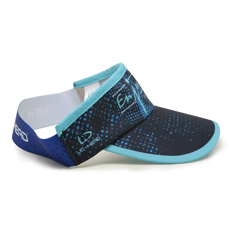 Outdoor Running Visor Hat Sublimation Print Elastic Back Visor Customized Logo Visors