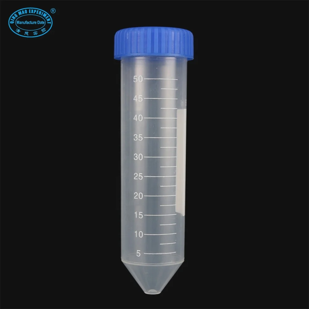 Laboratory Free Sample Plastic Graduated 50ml Conical Centrifuge Tube With Screw Mouth