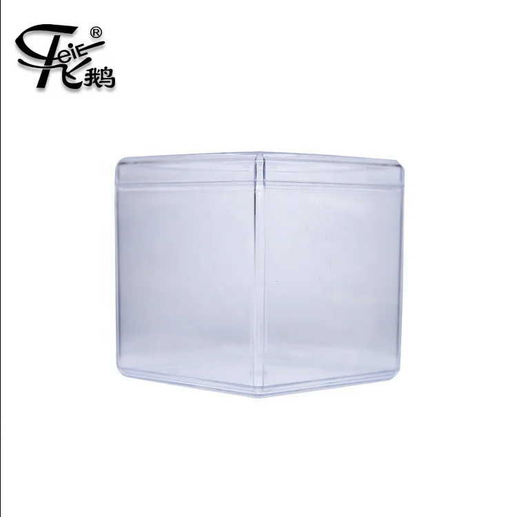 Cheap 2 Inch Clear Transparent Square Cubic  Party Birthday Wedding Favor Plastic PS Acrylic Sweet Candy Box with Lid