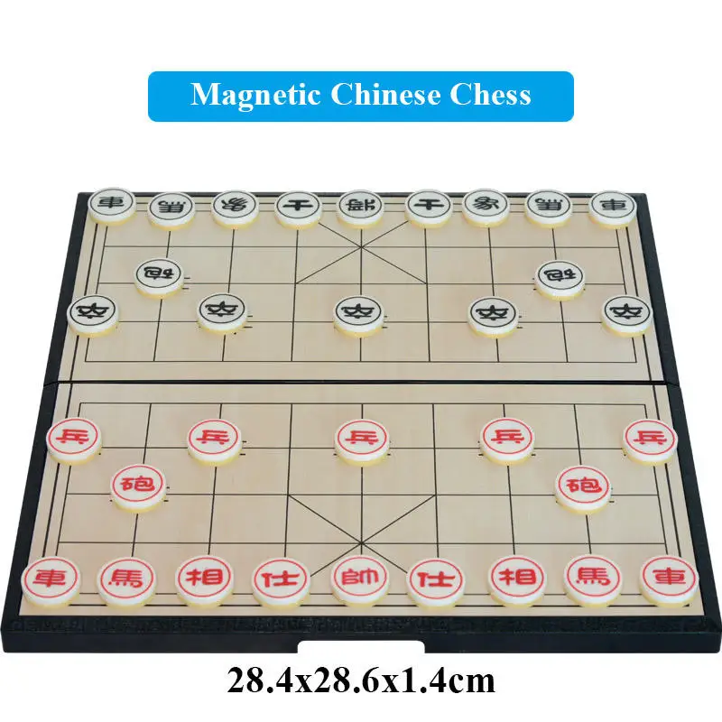 Magnetic Chinese Chess Foldable Portable Game Set With Magnetic Plastic Chess Set for Party Travel