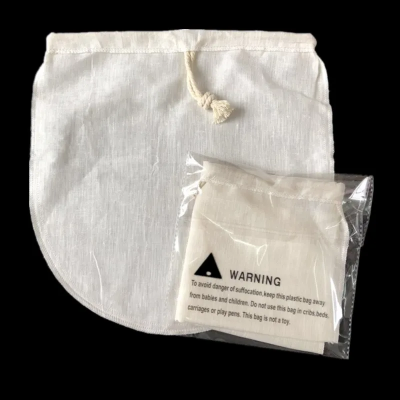 Unbleached Organic Cotton Residue-free Soy Milk Filter Bag Super Dense Fruit And Vegetable Juice Wine Bag Wine Pomace Filters