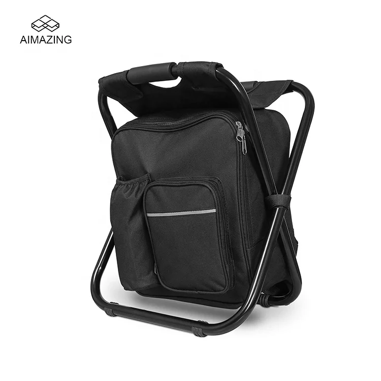 Multi-Function Folding Camping Chair Fishing Chair Cooler Backpack With Cooler Insulated Picnic Bag