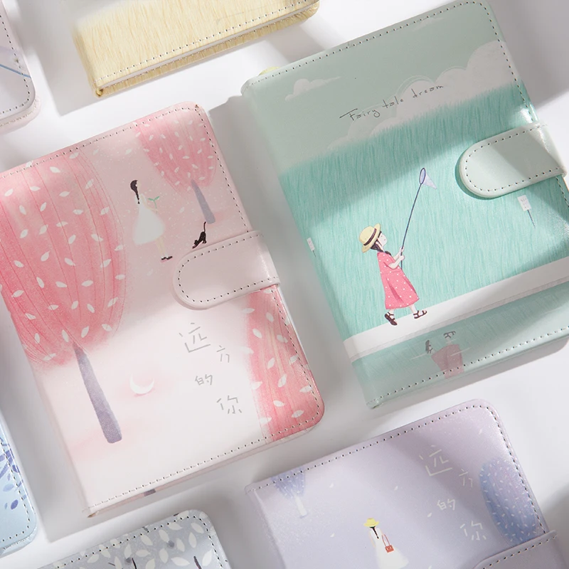 custom logo carton school Organizer pink Cute Stationery bulk a5 pu leather hard cover notebook