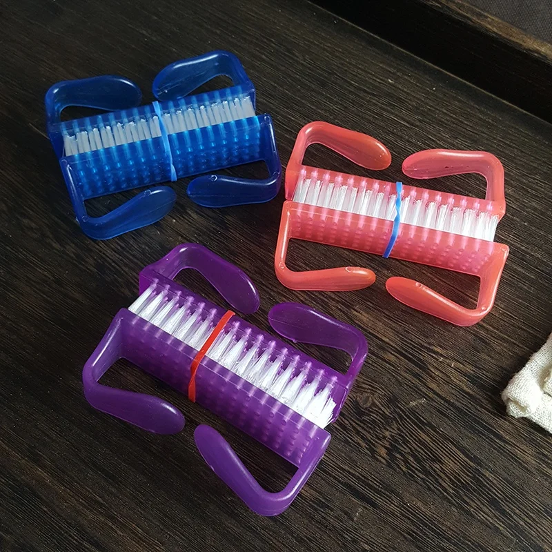 Ready to Ship Pink/purple/blue nail dust brush big size 80mm long cleaning dusty nails dust cleaner brush with plastic handle