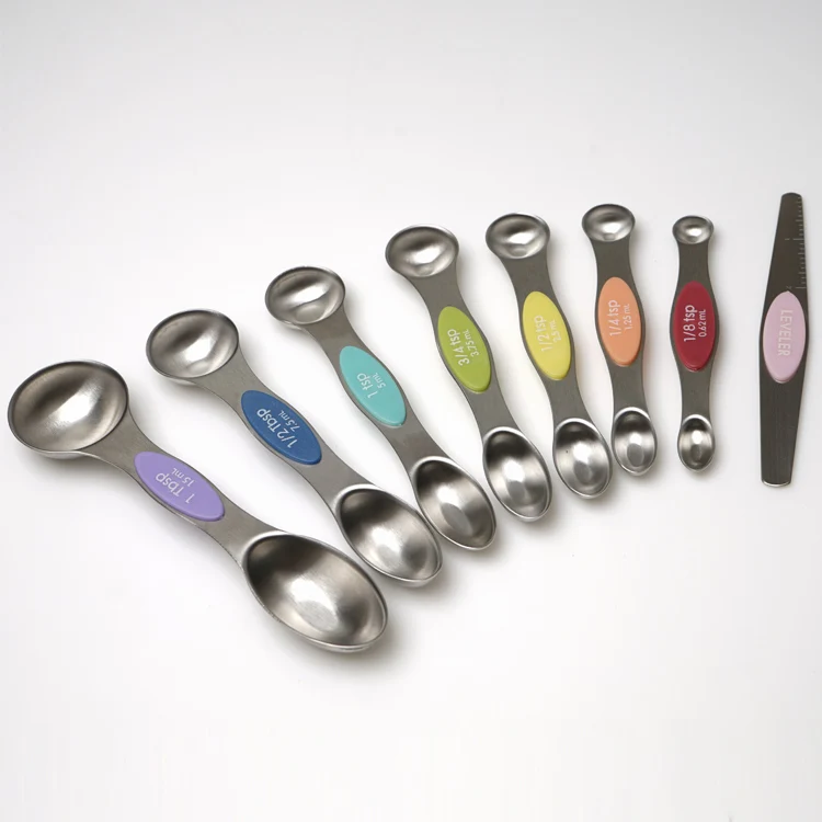 Spring chef colorful magnetic dual side stainless steel measuring spoon set