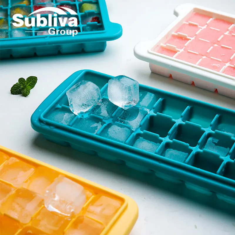 DIY Creative Big Ice Cube Mold Square Shape Silicone Ice Tray Fruit Ice Cube Maker Bar Kitchen Accessories