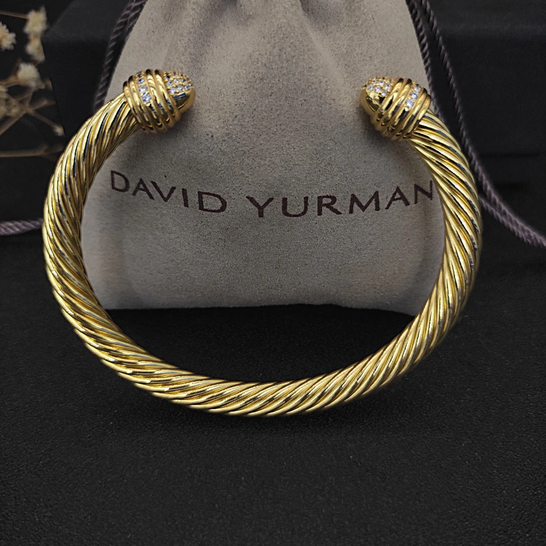 David Yarmans 925 Silver Shopping Festival Hot Selling Ins 5-7mm Inlaid Zircon Gold Bracelet for Daily Gift Giving