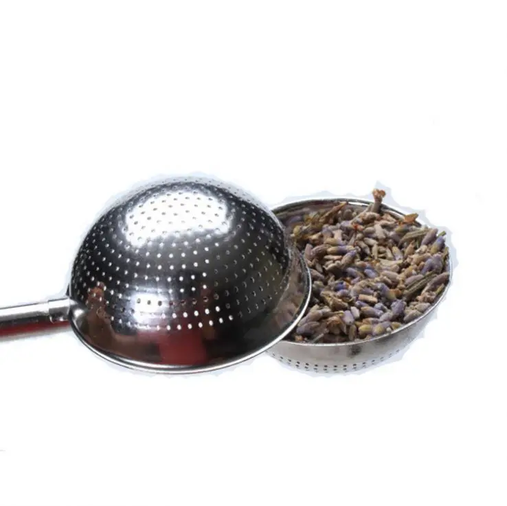 Gold Tea Ball Stainless Steel Loose Leaf Tea Infuser with Push Handle