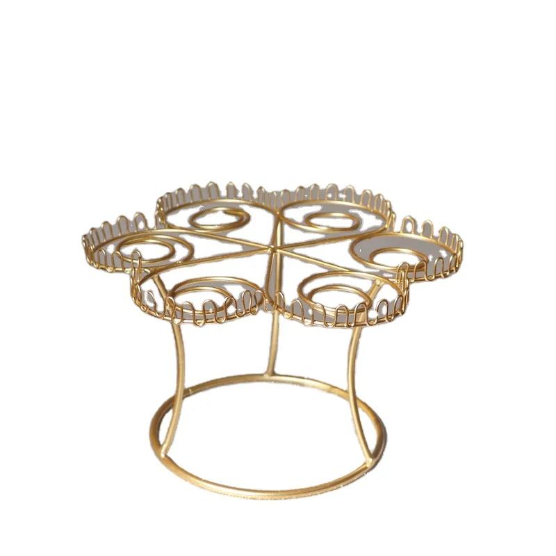 Ice Cream Display Rack Birthday Party Wedding Cake Stand Best Food Catering European Style Golden Round Cone Cake Rack