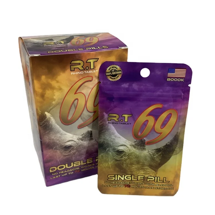 Wholesale Custom Supermarket Retail Rhino Pills Capsules Male Enhancement Matte Foil Pouch Bag And Display Box Counter Top