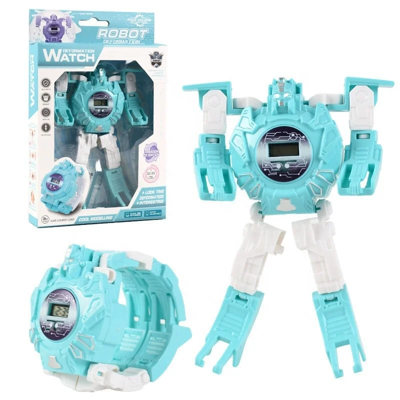 
Hot Sale Toy Electronic Cartoon Transformer Robot Child Digital Watch 
