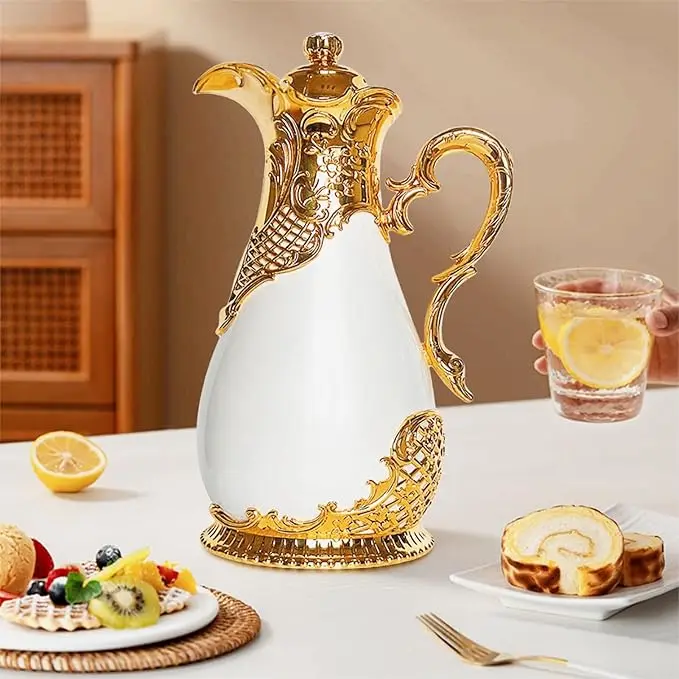 Arabic Style Insulated Coffee Thermos Vacuum Insulated Pot Double Wall Insulated Teapot With Lid Flask Tea Water Coffee Maker