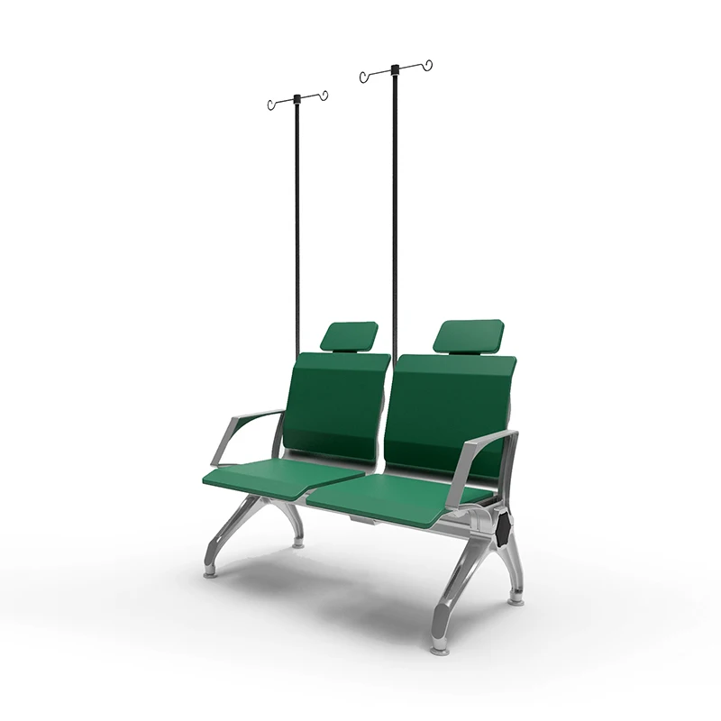 Multi-color Customized Hospital Waiting Patient Transfusion 3 Seats Chair With Iv Pole Stand Infusion Chair