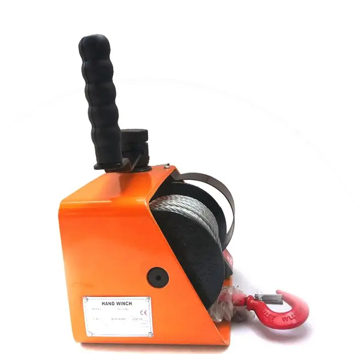 Self locking hand worm gear winch HUTZ 500 kg lifting towing rope winch hoist HWE50 HWE50A top wind small wire rope winch