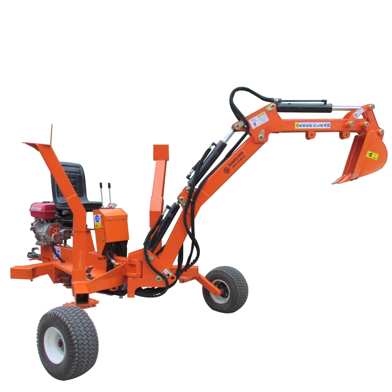Sinolink Mini Gasoline Excavator Towable Backhoe With Self Powered
