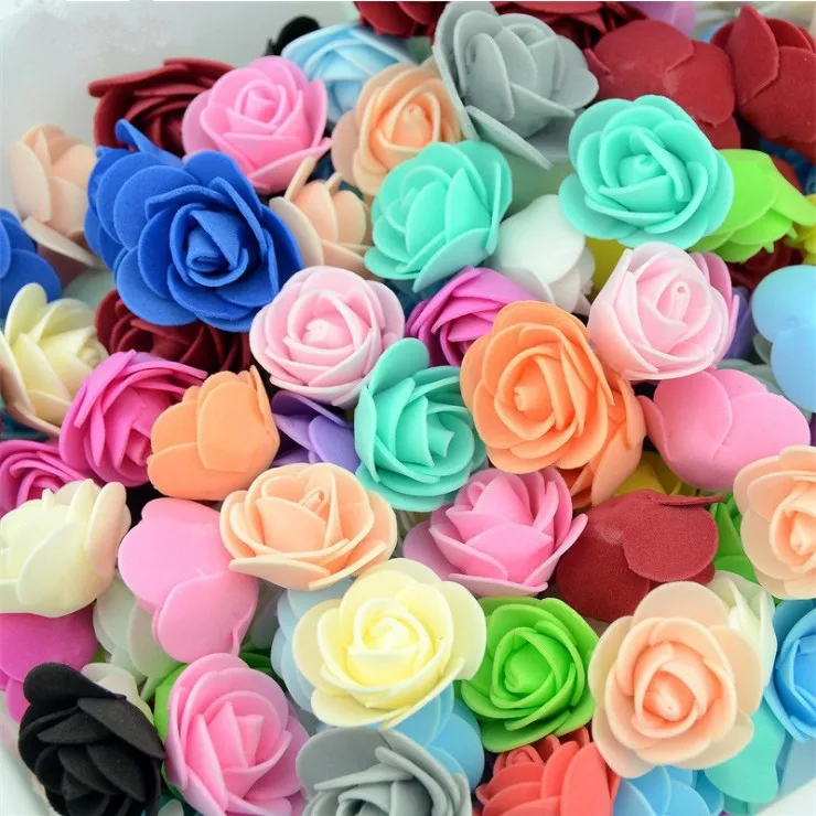 Hot Selling Foam Flower Fose 3.5cm PE Artificial Foam Rose Flower Head for Rose Bear Artificial Flower