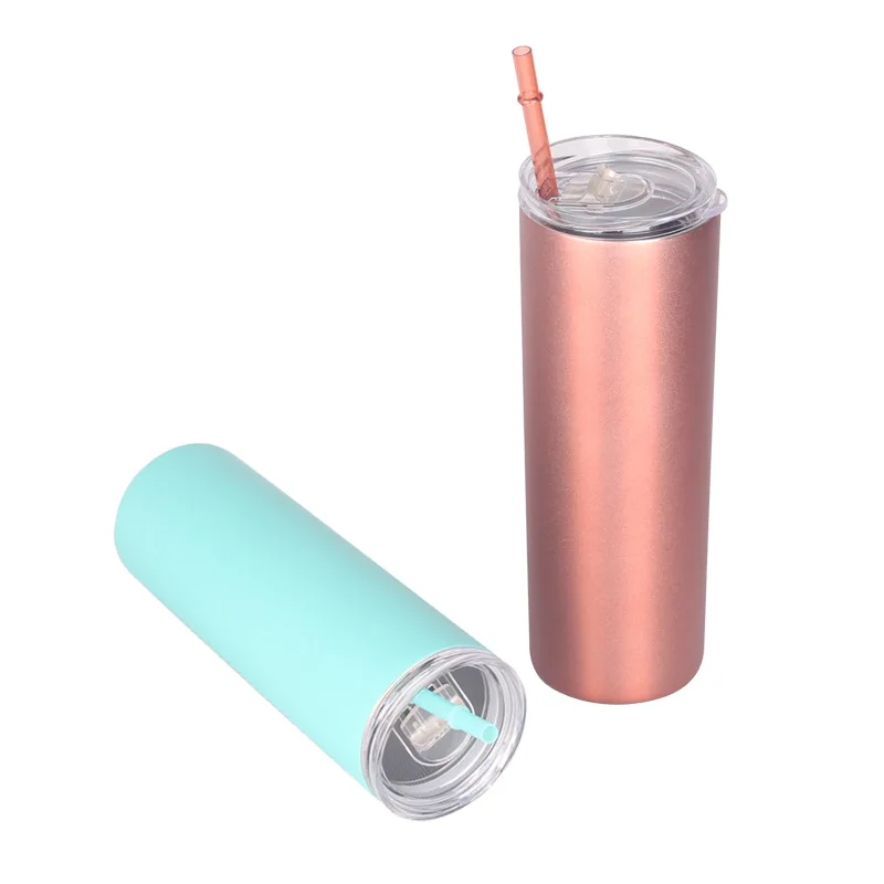 Bestselling high quality 2oz Skinny Straight Vacuum coffee drink Cups with Straw Lids Keep Temperature