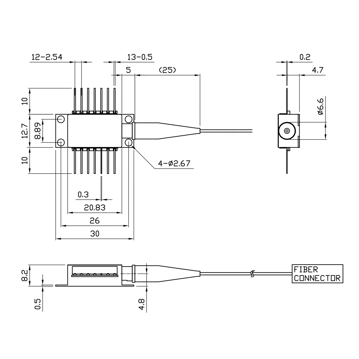14Pin 1550nm 500mW Fiber Coupled Laser Diode Butterfly Package 100kHz/300kHz/500kHz with PD TEC for LiDAR