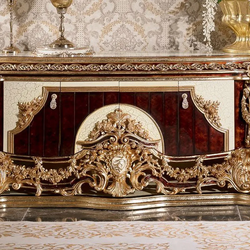  Handmade Carved solid wood TV cabinet luxury furniture French style living room and Bedroom Lockers