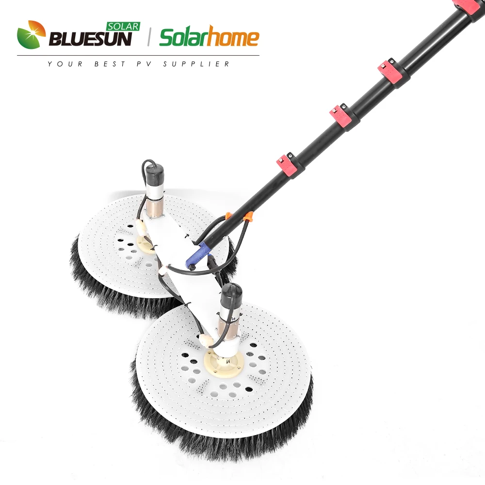 Solar Panel Cleaning Dry Water Washing Machine Automatic Brush With 3.5m 5.5m 7.5m Telescopic Handle